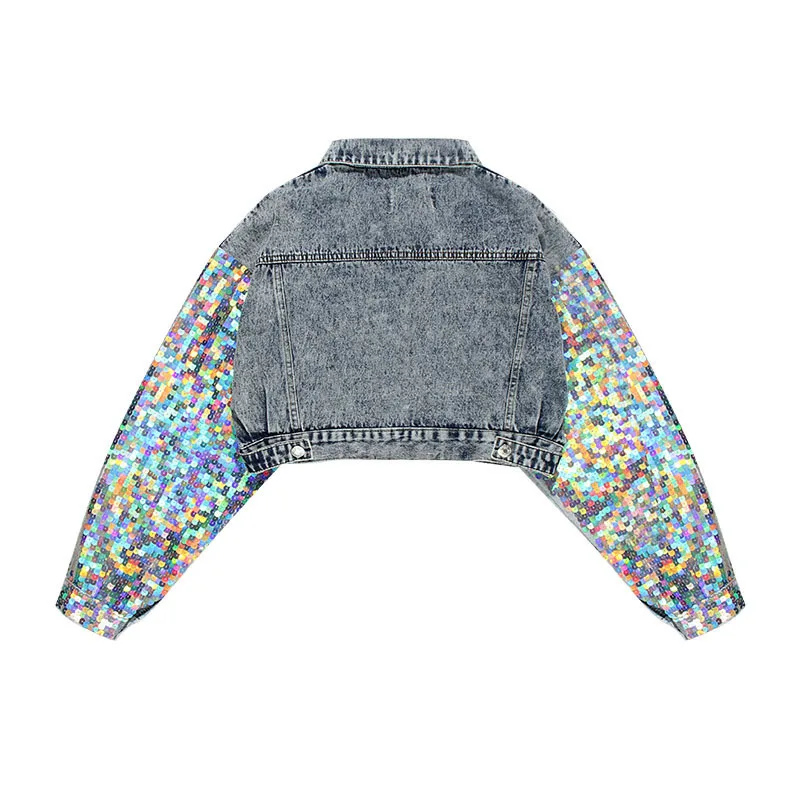 Longues Femmes 2019 Col Mode eam Broderie down Paillettes Bleu Blue Manches Turn À Stitich Printemps Sollid Poches Ra357 Manteau Nouvelle 1AaZq