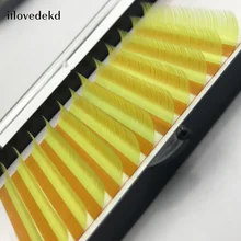 Iflovedekd 12 строк шелковые волокна индивидуальные ресницы цветные ресницы расширение J/BC/D 0,07 Толщина 8-13 мм