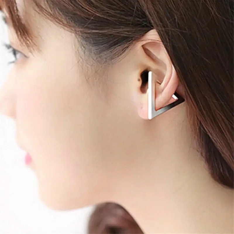 

Geometric Ear Cuff Metal Wrap Clip Earring For Women Girl Punk Earring Silver Gold-color 1Pc