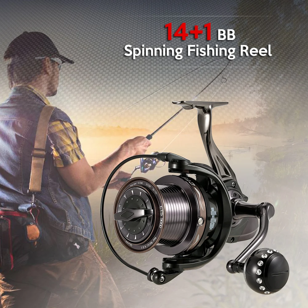 

14+1BB Ball Bearings Fishing Reel 4.0:1 Spinning Fishing Reel Metal Spool Fishing Reel Left/Right Interchangeable Handle Reels