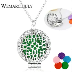 Ароматерапия Ожерелье Ювелирные изделия с серебром/бронзой Цвет выдалбливают медальон эфирное масло диффузор кулон ожерелье для женщин