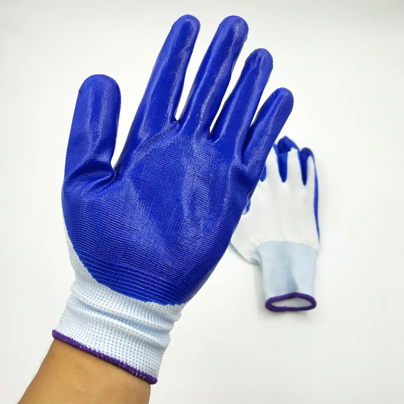 1 пара нитриловых рабочих перчаток, матовые защитные резиновые перчатки, противоскользящие, не режущие, многоразовые нейлоновые перчатки, защитные рабочие перчатки