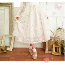 Новинка Mori Girl, шифоновая кружевная длинная юбка макси, свободная повседневная женская юбка с эластичной талией, винтажные хиппи, Boho Saias для женщин 16989