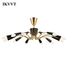 IKVVT подвесной светильник s Современный Лаконичный черный золотой подвесной светильник для столовой ресторана гостиной светильник