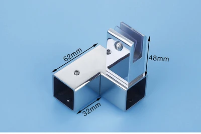 25 мм квадратная труба из нержавеющей стали Соединительный стеклянный висячий зажим Т-образный тройник 90 135 градусов прямой угол универсальное седло фланца - Цвет: FG-1002