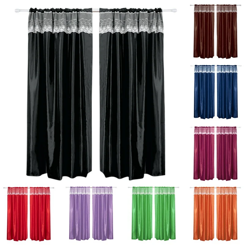 

Door Window Curtain Drape Panel Valances Curtain Rod Installation Pure Color Tulle Home Window Blackout Drapes