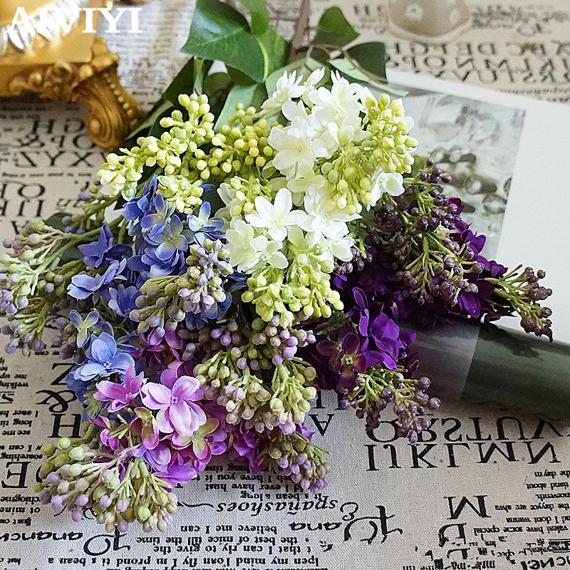 Шелковые сиреневые искусственные цветы для дома, украшения на год, аксессуары для свадебной вечеринки, букет невесты, недорогие искусственные цветы
