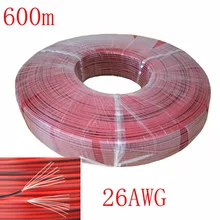 DHL 600 м/лот 26AWG Электрический провод луженая медь кабель с ПВХ-изоляцией кабель красный черный провод
