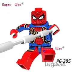 1 шт. модель строительные блоки экшн Супергерои Человек-паук дом игра Детский комплект девочка diy игрушки для детей подарок