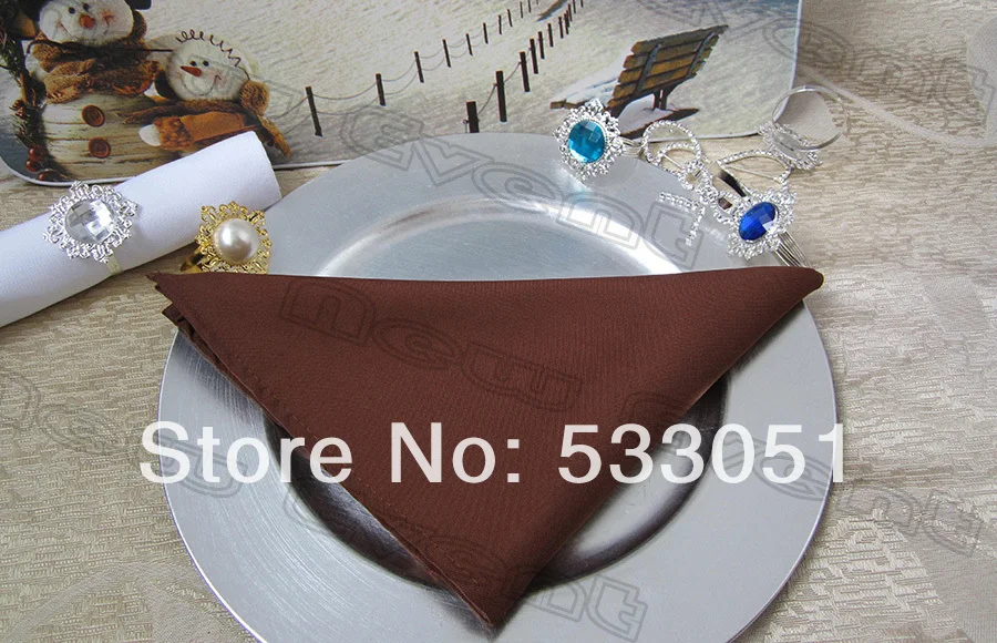 210g/m2 50x50cm Brown Polyester Plain Napkin/Wedding Napkin /Table