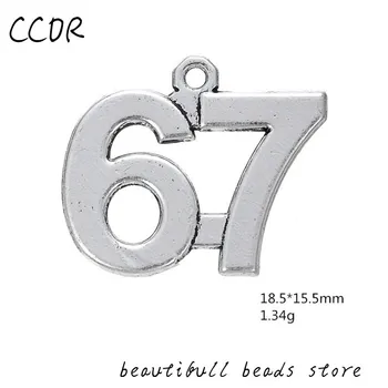 

CCOR NEW 67 number alloy pendant necklace keychain jewelry accessories pendant, 20pcs,DL016
