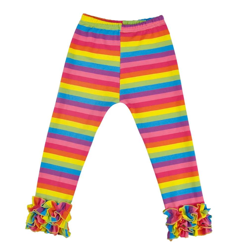 Conice NINI Remake Rainbow Girl Pants Toddler Ruffle Pants Knitted
