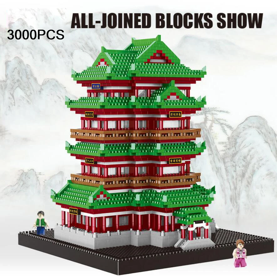 

China famous History Culture Ancient Architecture Teng Wang Tower nanoblock Prince Teng Pavilion micro diamond block toys model