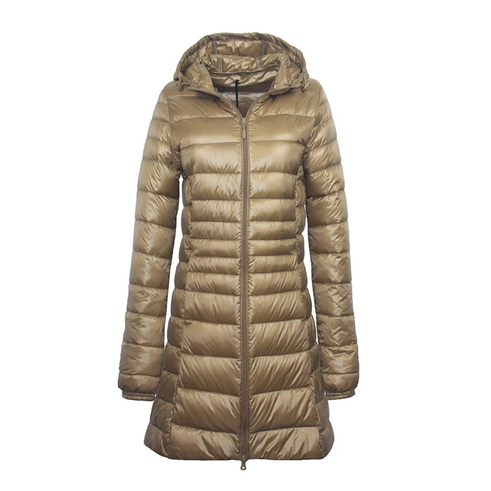 

Joineles 12 Color Plus Size 7XL Jacket Women Autumn Warm Padded Light Slim Long Style Solid Women'S Down Coat Hooded Zipper Coat