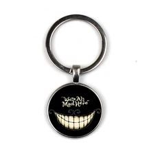 Fashion Alice Adventures in Wonderland keychain Cheshire Cat Glass Cabochon keychain We're All Mad Here gift exclusive alice in wonderland cheshire cat 50cm plush toys