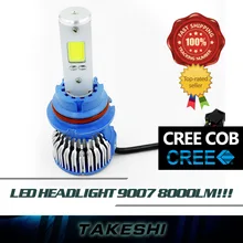 Pair Hi Lo Beam Lamp 9004 9007 COB Headlight Headlamp Fog Headlamp Super Bright 60W/Set 8000LM/Set Just Plug&Play W/ FANS