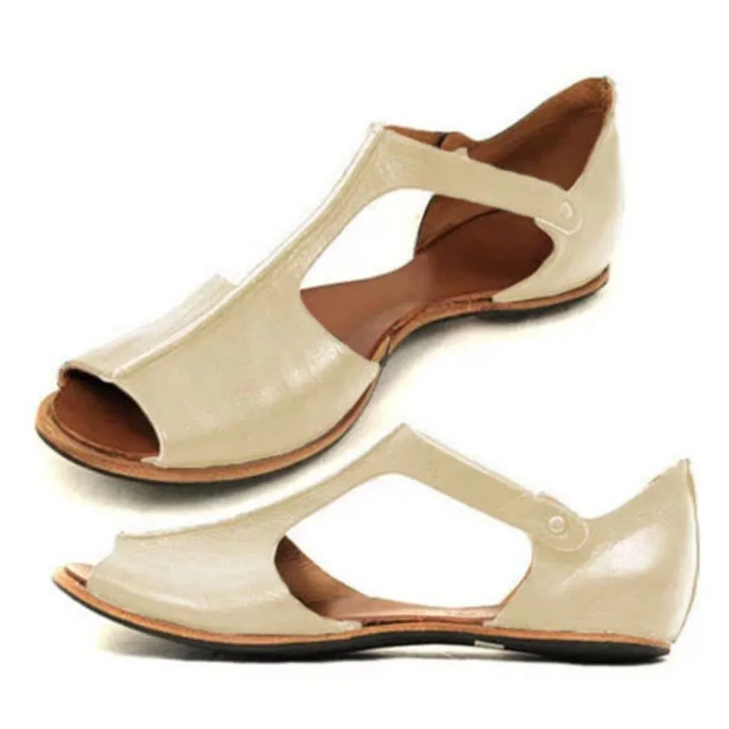 

2019 new summer casual sandals Womens cover heel Fashion Flats Fish Mouth Beach Shoes Open Toe Ankle Bottom Roman Sandals