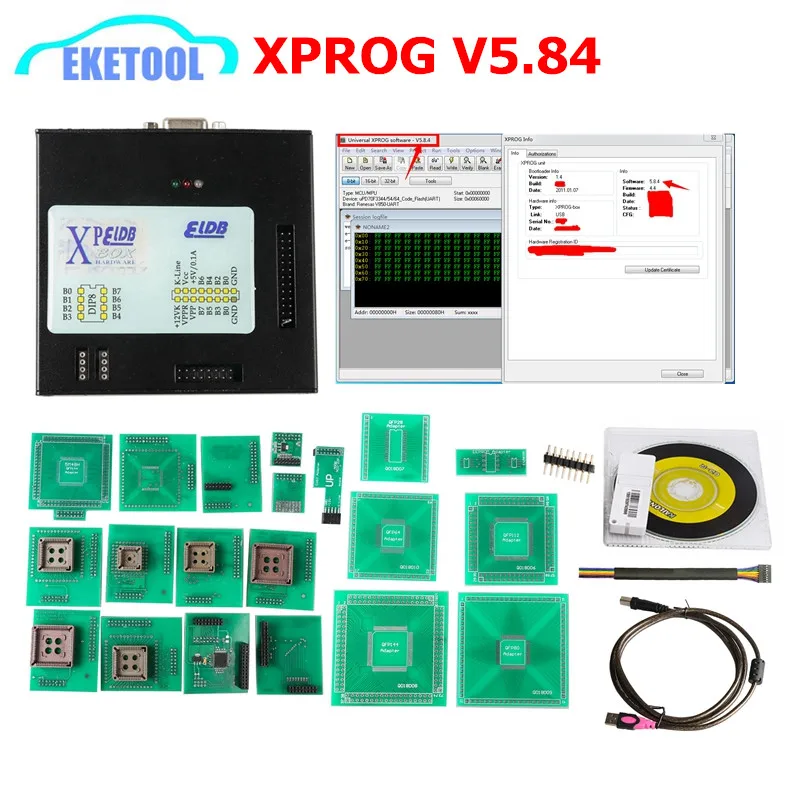 Новейший XPROG V6.12 V5.84 V5.55 USB ключ с полным адаптером XPROG-M лучше, чем XPROG V5.60/V5.55/V5.0 X prog металлическая коробка - Цвет: V5.84