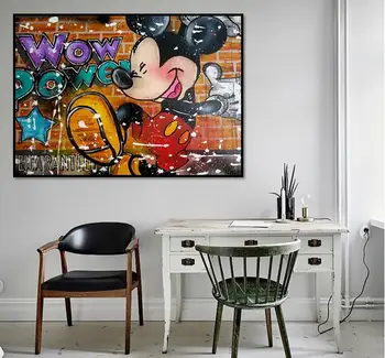 

hand made graffiti pop art carton on canvas good for home decoration