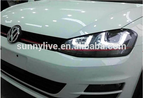 Для VOLKSWAGEN Golf 7 фары «ангельские глаза» GTI двойной U Стиль SY 2013- год V4