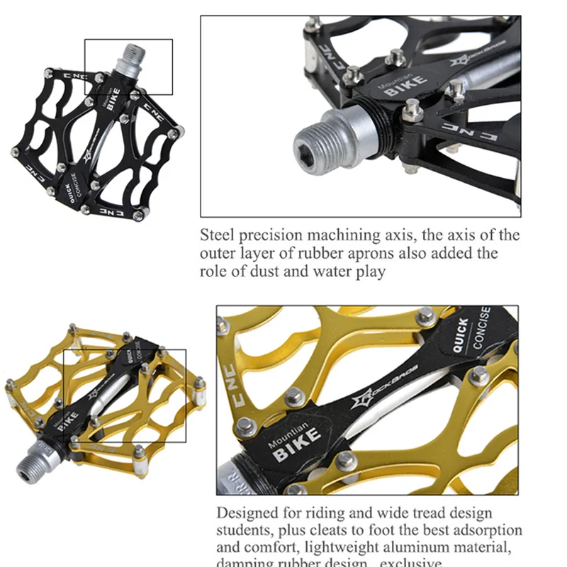 ROCKBROS педали для горного велосипеда MTB дорожный Велоспорт алюминиевый сплав Подшипник педали сверхлегкие высококачественные велосипедные педали запчасти