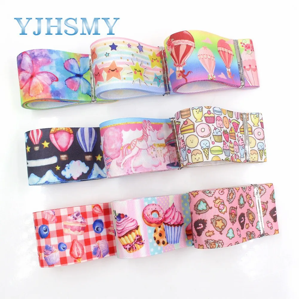 YJHSMY I-19426-1099 38 мм 10 ярдов Мультяшные ленты термопечать grosgrain аксессуары для одежды