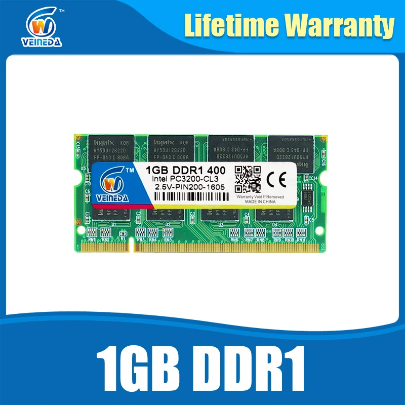 Vente Mémoire Ram 1 gb ddr 400 Si dimm Memoria Ram ddr400 PC 3200 Pour Tous Intel AMD Ordinateur Portable Mobo