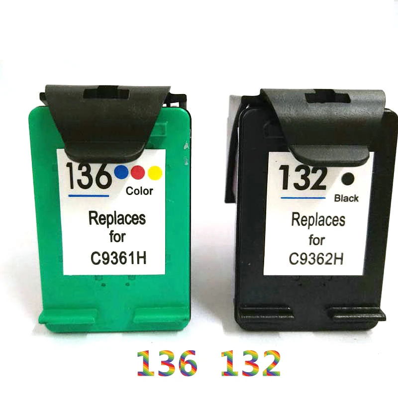 Совместимый чернильный картридж Vilaxh для hp 132 136 принтера Deskjet 2573 C3183 1513 photosmart c3183 5443
