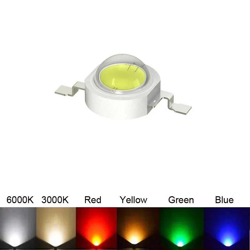 

Full Color High Power LED Diode 1W 3V Cold white,Warm White,Red,Yellow,Green,Blue,20PCS/Lot Fast Delivery