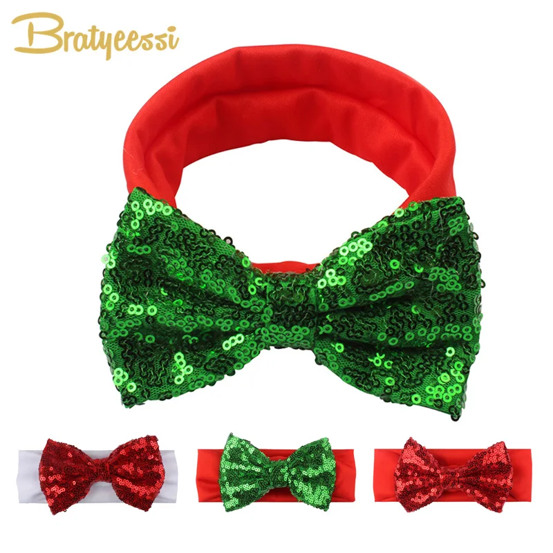 

Christmas Baby Headband for Girls Boys Elastic Sequined Bow Infant Headbands Baby Hair Accessories Bebes Party Head Band 1PC