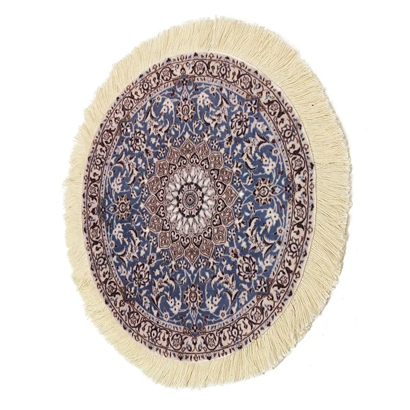 

Kiwarm Modern Cotton Rubber Round Persian Rug Stylish Mat Mouse Pad Mousemat Carpet Office Craft For Home Ornament 23cm/9''