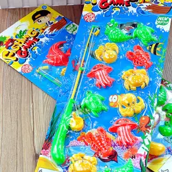 1 комплект обучения и образования Магнитная рыбалка игровые наборы игрушка 12 Пластик рыбы и 1 стержень для Для ванной время игры игрушка в