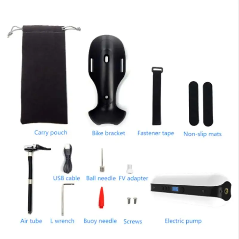 

150PSI Air Pressure Pump 18*5.5*5.5cm Dimensions Bike Electric Inflator Bicycle Tire Power Bank Light
