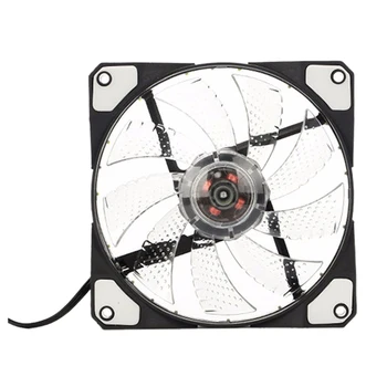 

120mm PC Computer 16dB Ultra Silent 33 LEDs Case Fan Heatsink Cooler Cooling with Anti-Vibration Rubber,12CM Fan, white