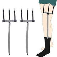 1 комплект мужская полосатая рубашка остается держатель подвязки регулируемые подтяжки держатели водоотталкивающий ремень носок подтяжки для женщин запорные зажимы