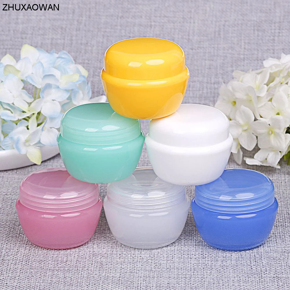 

5pcs 5g/10g/30g Cosmetic Sub Travel Bottles Plastic Empty Makeup Cream Container Pot Jar