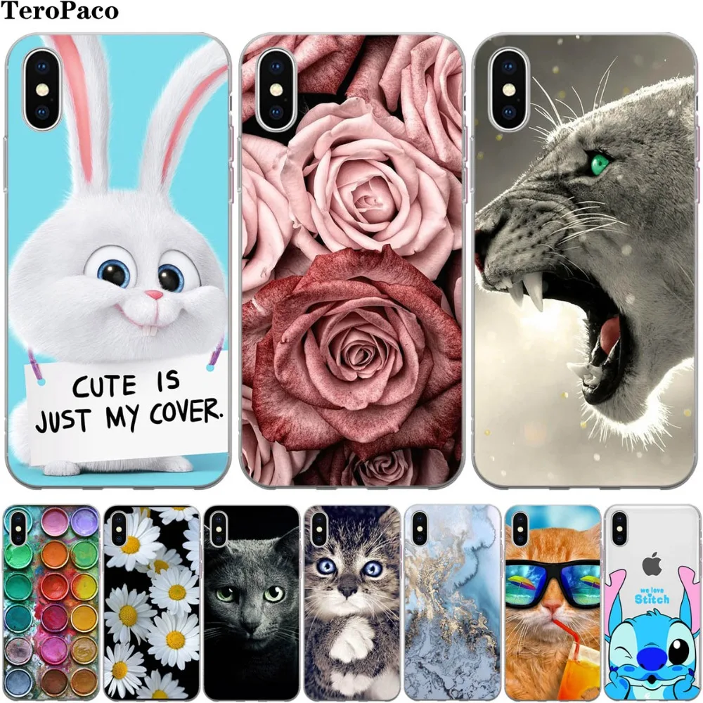 

Soft Silicone Case For iphone X Soft TPU Back Cover For iphone XS Max XR Protect Phone shell Coque bags