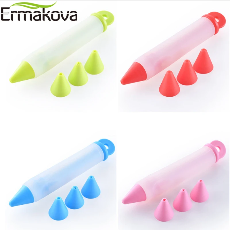 ERMAKOVA Silicone Icing Decorating Tool Cake Decorating Pen Food Writing Pen Cake Cookie Cream Pastry Chocolate Decorating Pen images - 6