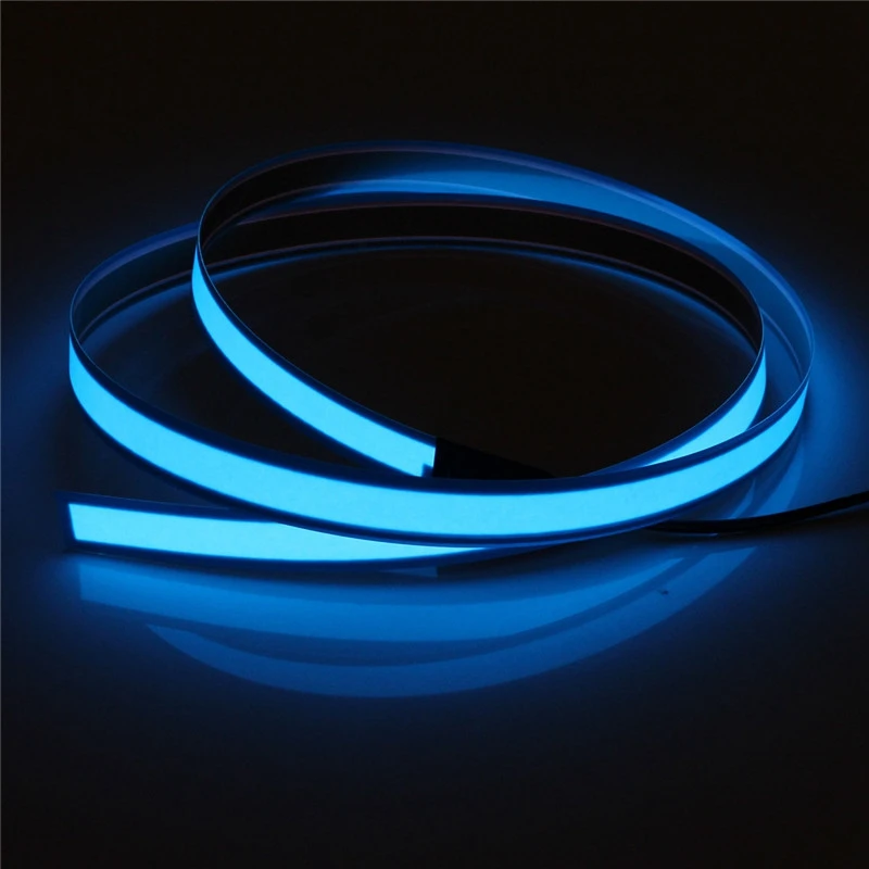 Jiguoor 1 м 4 режима Электролюминесцентная лента EL провода светящийся светодиодный веревка плоская полоса света с AA батарейный отсек 3 V - Испускаемый цвет: Синий