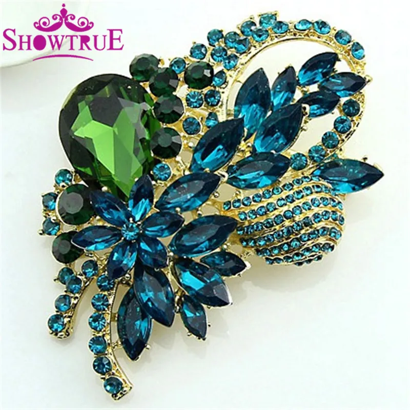 High Grade Elegant Large Crystal Rhinestone Flower Brooch Jewelry For Women Pins And Brooches Jewelry Fashion