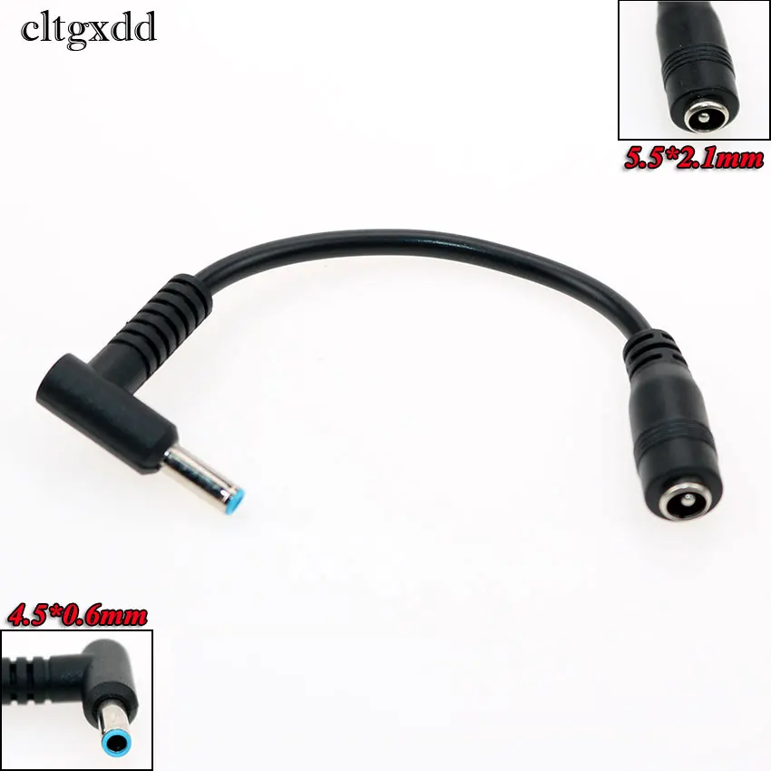 

cltgxdd Female 5.5x2.1mm to 4.5x0.6mm Male Charger Adapter Power Connector 90 Right Angled Converter Cable DC Jack for Dell Hp