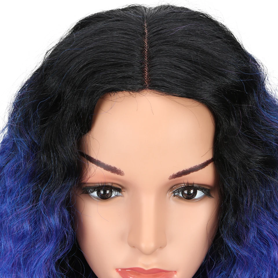 Магические Омбре фиолетовые черные волосы Длинные Синтетические волосы на кружеве парики для черных женщин 2" дюймов термостойкие волокна H для женщин