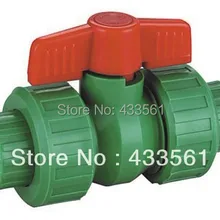 Цвет зеленый экологически чистые ppr части шаровой клапан в Размеры DN20 с двумя союзов оросительных труб компонентов