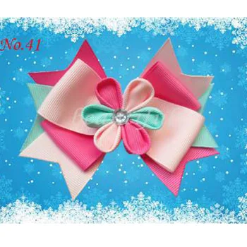 

100 BLESSING Good Girl Boutique 4.5" E- Snowflake Hair Bow Clip 178 No