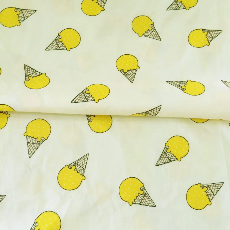 Online 100% Katun Kuning Cone Polka Titik Kain Kain Kepar untuk DIY Crib Selimut Lembar Pakaian Gaun Pakaian Patchwork Tissu Kain