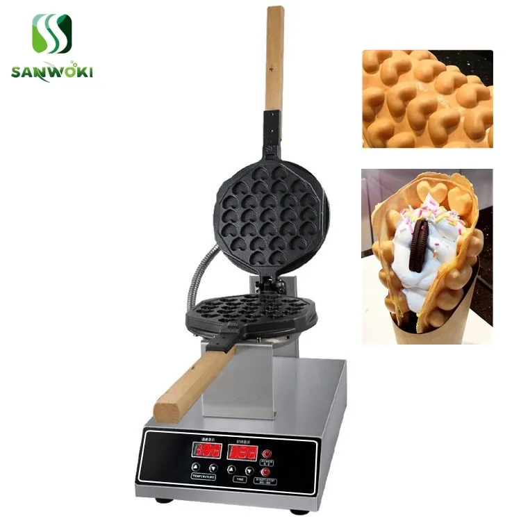 

Commercial Digital Hong Kong heart shape Bubble Waffle Maker machine Eggette Wafer Waffle Egg Makers Baker Iron machine