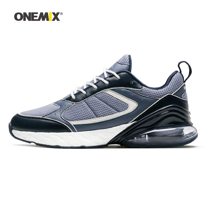 ONEMIX/мужские кроссовки для женщин; классические кроссовки для бега в стиле ретро; Zapatillas; спортивная обувь; Прогулочные кроссовки - Цвет: Navy Gray 1515M