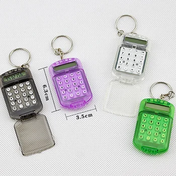 

Mini Calculator with Keychain, Flip cover, Portable Student Electronic Calculator for Kids Children School Supply Random Color