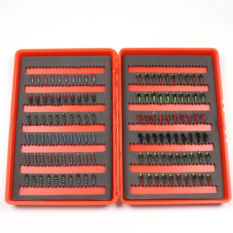 

120pcs Fly Trout Fishing Flies Combination Beadhead Nymph John Wood is Two Cent Caddis Bluegill Crappie Makerel Fish Bait