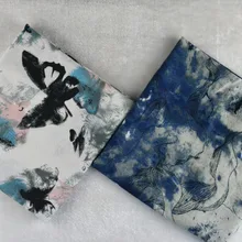 26 DIY синий хлопок лен печатных белье одежды Шторы Chinoiserie пейзажи имитация батик картина 50 см